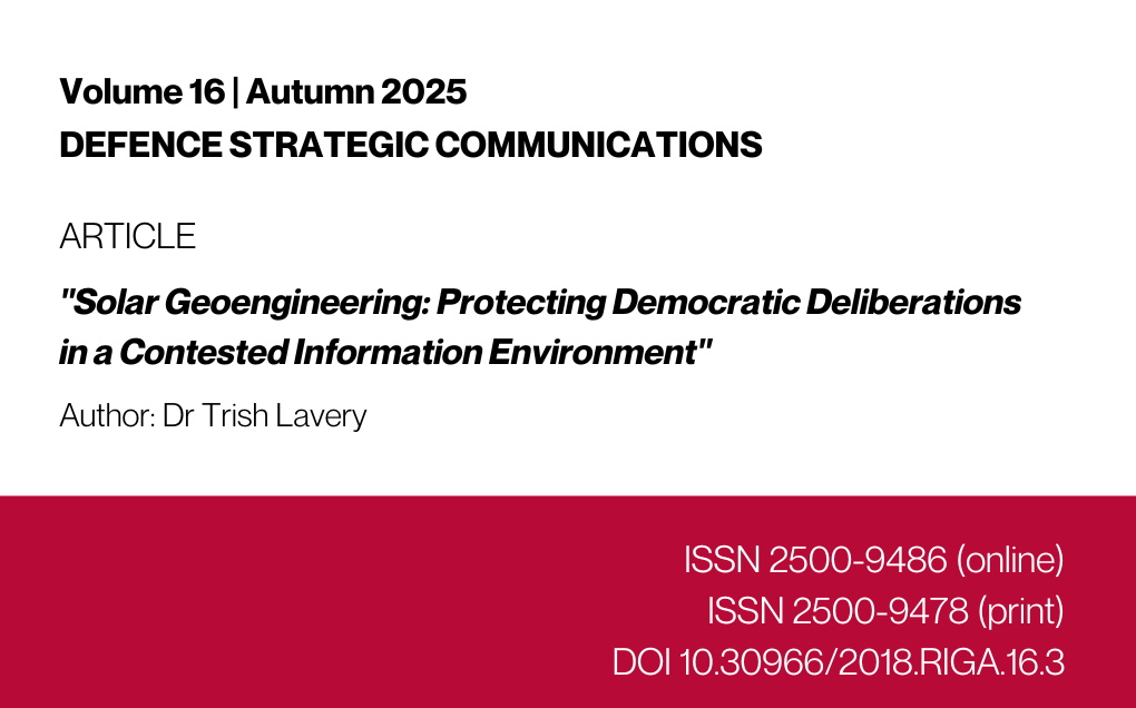 Solar Geoengineering: Protecting Democratic Deliberations in a Contested Information Environment